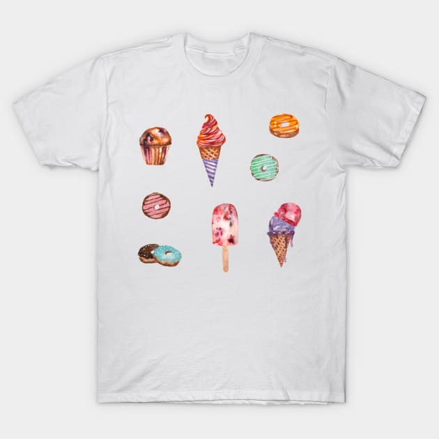 Dessert ice cream set T-Shirt by GinaaArts